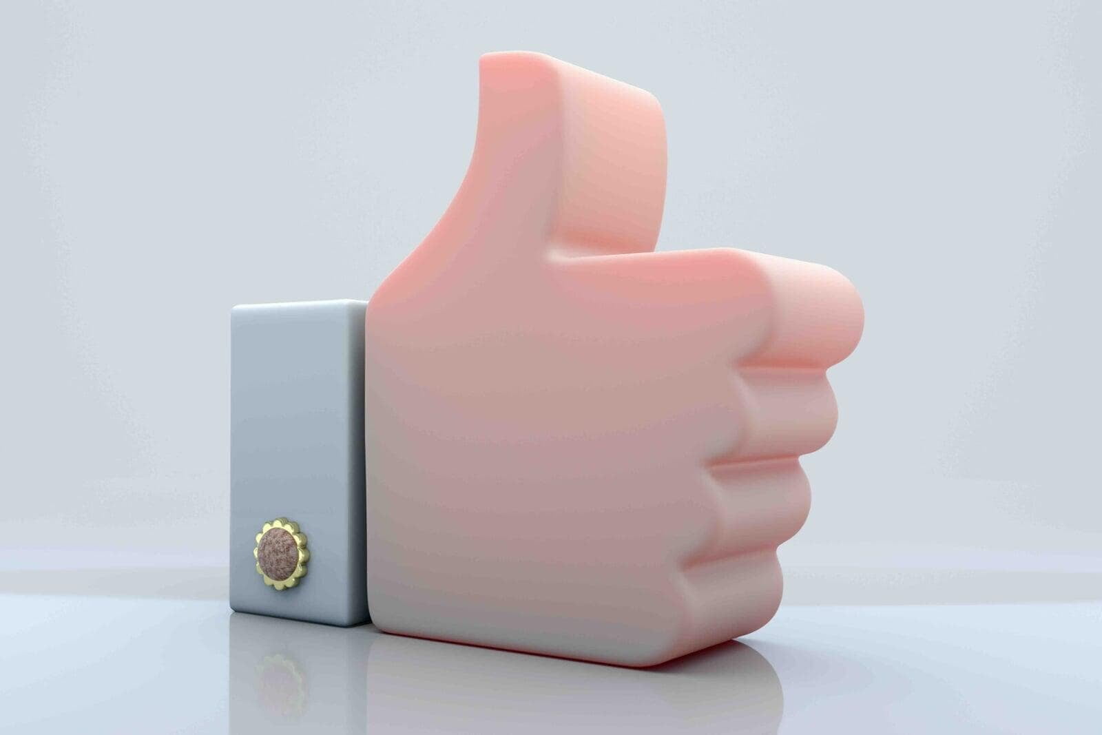 Thumbs-up symbol representing trusted commercial cleaning services and customer satisfaction.