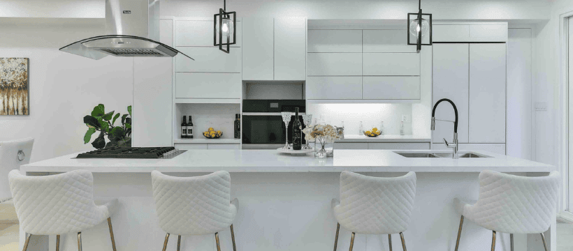 Clean modern kitchen showcasing professional domestic cleaning services in Carmarthenshire.